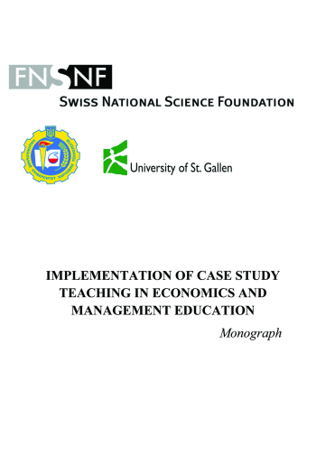 Implementation of Case Study Teaching in Economics and Management Education